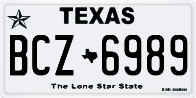 TX license plate BCZ6989