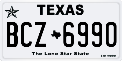 TX license plate BCZ6990