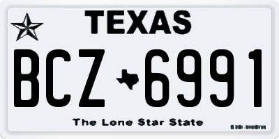 TX license plate BCZ6991