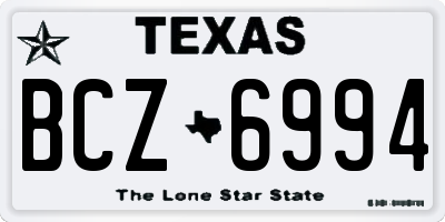 TX license plate BCZ6994