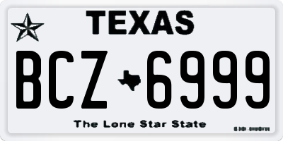 TX license plate BCZ6999