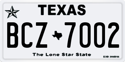 TX license plate BCZ7002