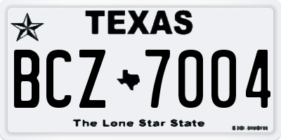 TX license plate BCZ7004
