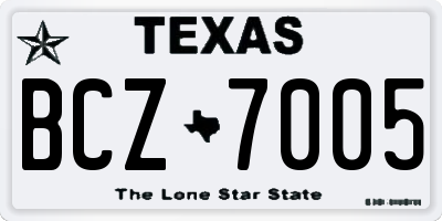 TX license plate BCZ7005