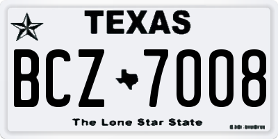 TX license plate BCZ7008