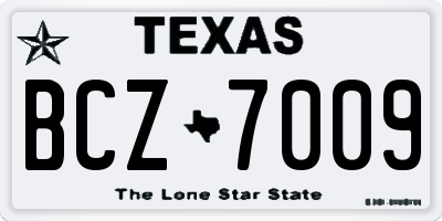 TX license plate BCZ7009