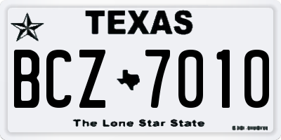 TX license plate BCZ7010