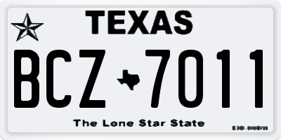 TX license plate BCZ7011