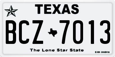 TX license plate BCZ7013