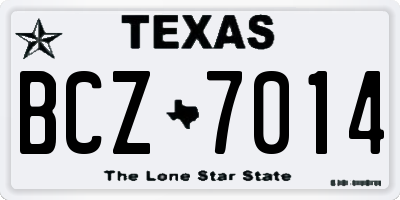 TX license plate BCZ7014