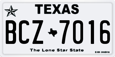 TX license plate BCZ7016