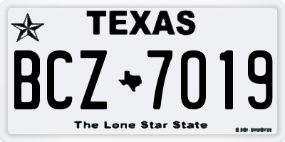 TX license plate BCZ7019