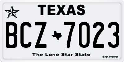 TX license plate BCZ7023