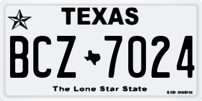 TX license plate BCZ7024