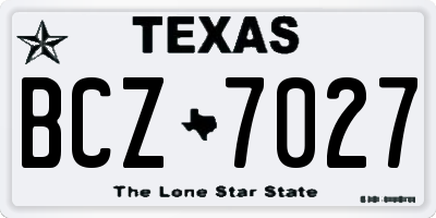 TX license plate BCZ7027