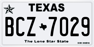 TX license plate BCZ7029