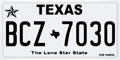 TX license plate BCZ7030