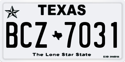 TX license plate BCZ7031