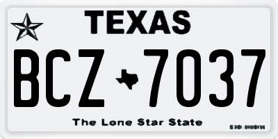 TX license plate BCZ7037