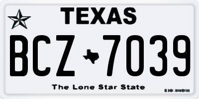 TX license plate BCZ7039