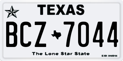 TX license plate BCZ7044