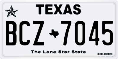 TX license plate BCZ7045
