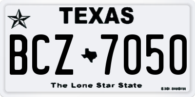 TX license plate BCZ7050