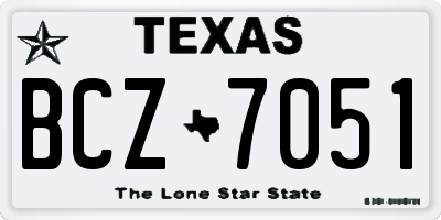TX license plate BCZ7051
