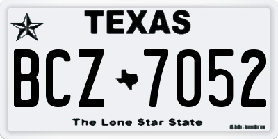 TX license plate BCZ7052
