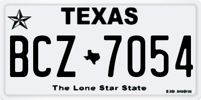 TX license plate BCZ7054