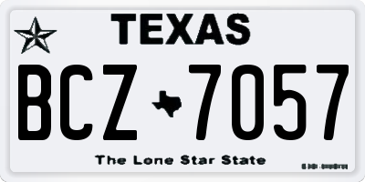 TX license plate BCZ7057