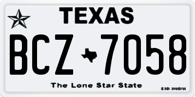 TX license plate BCZ7058