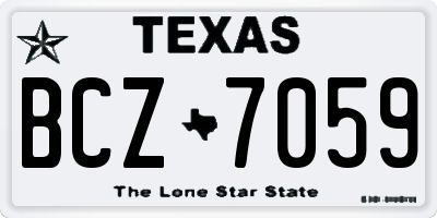 TX license plate BCZ7059