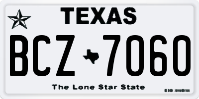 TX license plate BCZ7060
