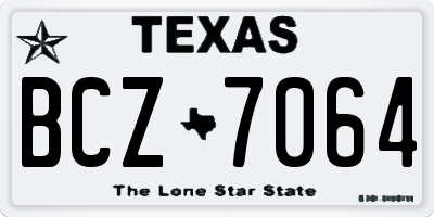 TX license plate BCZ7064