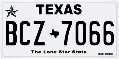 TX license plate BCZ7066