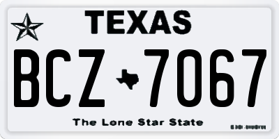 TX license plate BCZ7067