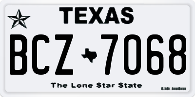 TX license plate BCZ7068