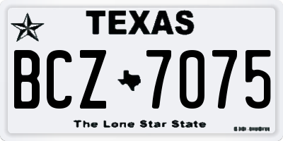TX license plate BCZ7075