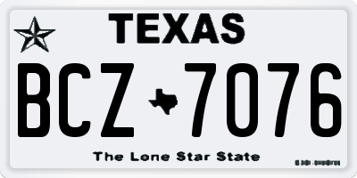 TX license plate BCZ7076