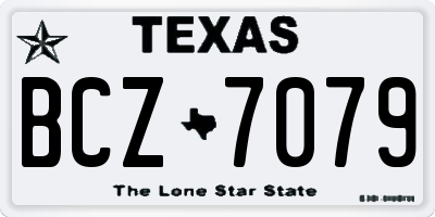 TX license plate BCZ7079