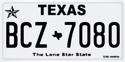 TX license plate BCZ7080