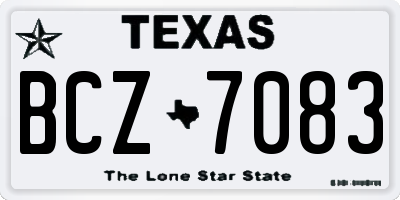 TX license plate BCZ7083