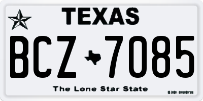 TX license plate BCZ7085