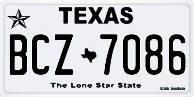 TX license plate BCZ7086