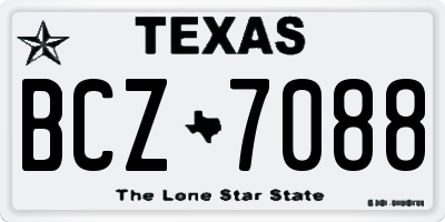 TX license plate BCZ7088