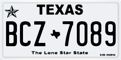 TX license plate BCZ7089