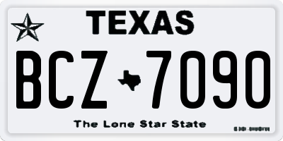TX license plate BCZ7090