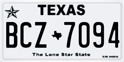 TX license plate BCZ7094