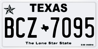 TX license plate BCZ7095